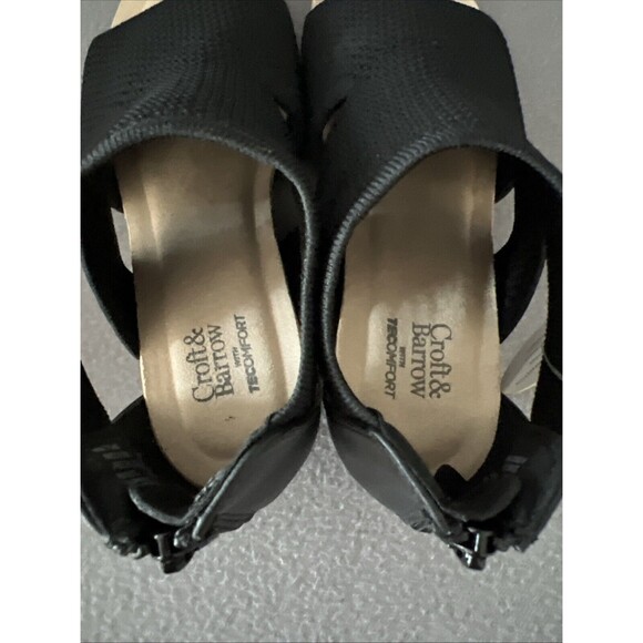 Croft & Barrow Women's Rosiee Zip Up Wedge Sandals Black Size 7.5 TEComfort NIB - Picture 7 of 12